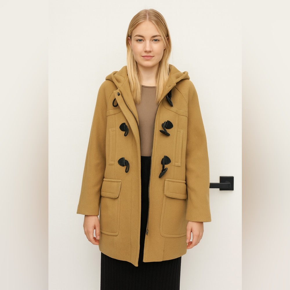 London Fog Camel Toggle Coat with Hood